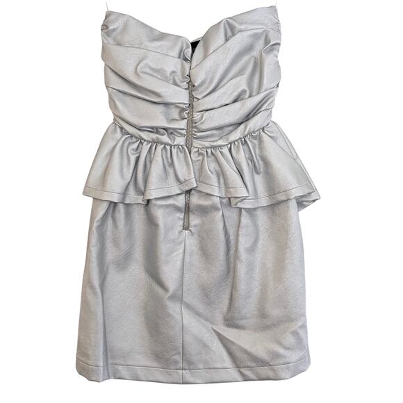 NWT Aniye By Lois Mini Dress Silver IT 40 US 4 Evening Cocktail Made in Italy - Picture 3 of 8